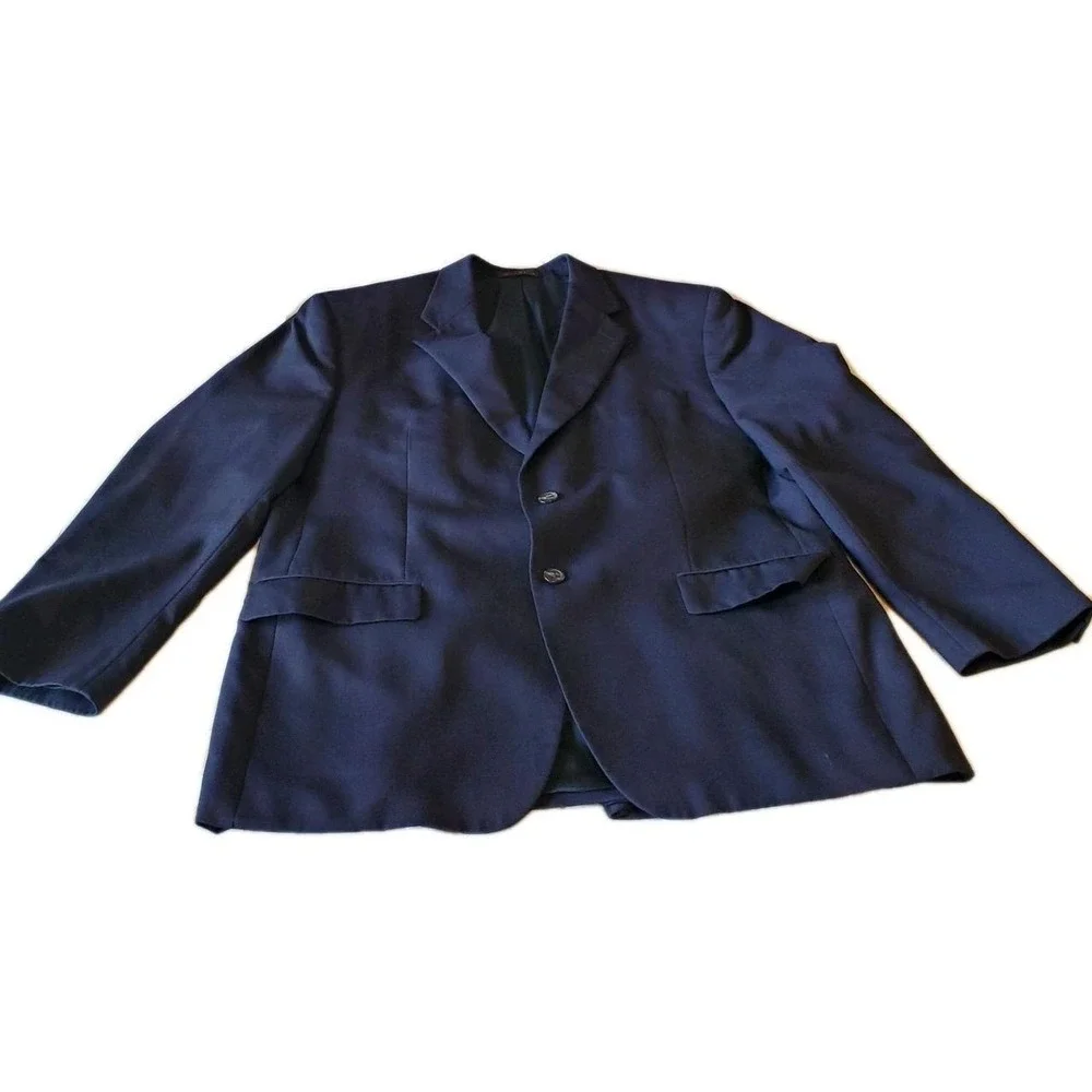 CHAPS MENS Navy BLUE SPORT COAT JACKET BLAZER SIZE: 44R 100% Wool
